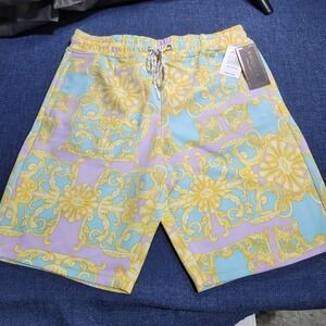 Baroque Gold Drill Clothing Co. Men's Medium Print Drawstring Shorts NWT